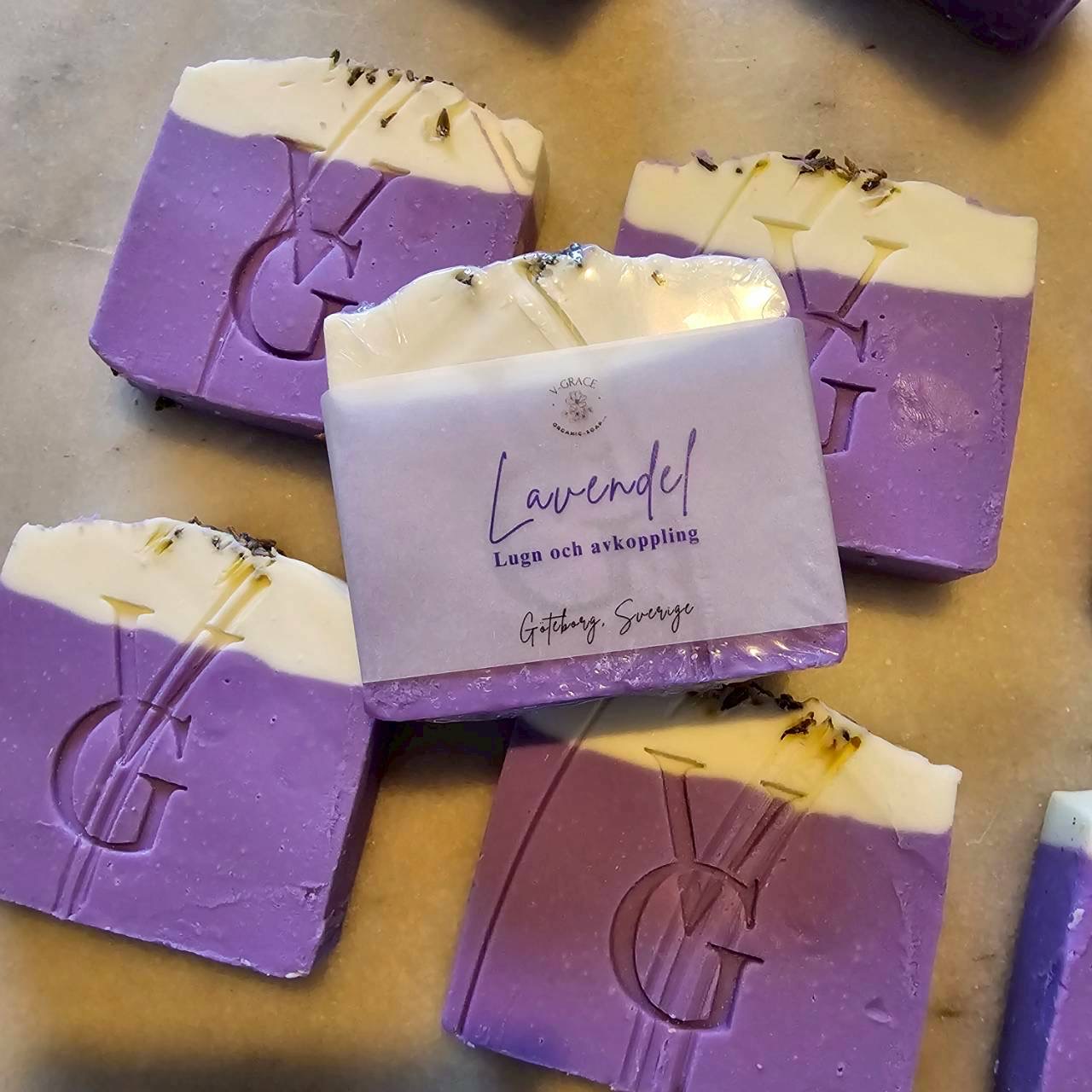Lavendel handgjord tvål från V-Grace